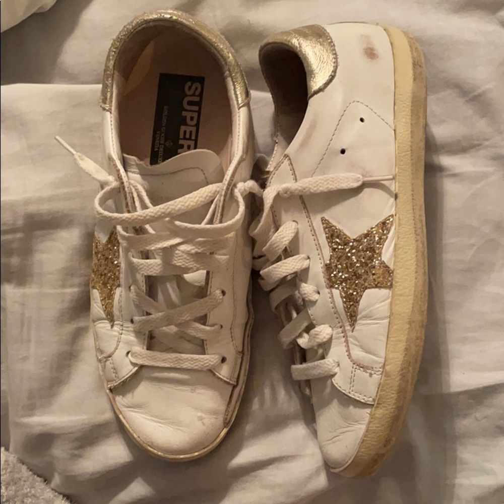 Golden Goose Gold Superstars Sz 37